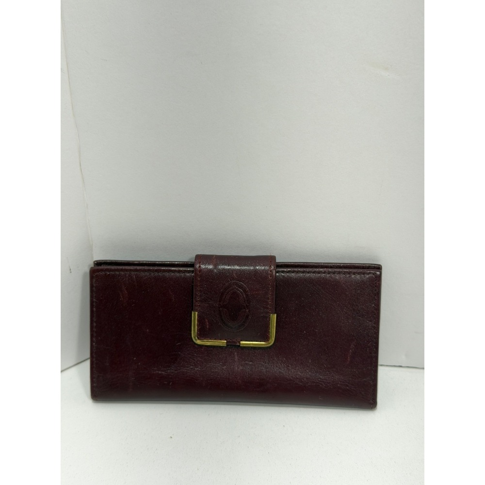 Buxton Vintage Burgundy Leather‎ Bifold Clutch Wallet Snap Closure checkbook